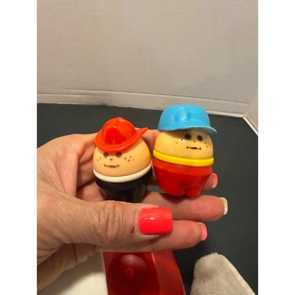 Vintage Little Tikes Fire Truck with 3 Toddle Tots Figures Red Toy Made in USA